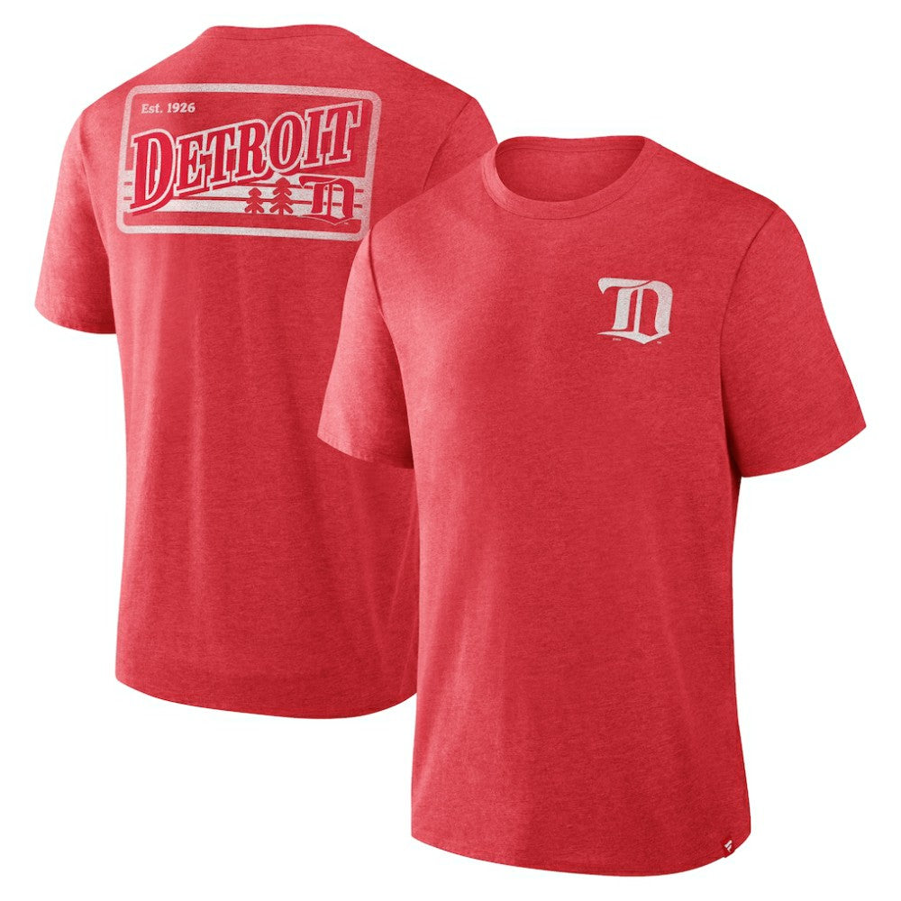 Detroit Red Wings Fanatics Fan Lanes Tri-Blend T-Shirt - Heather Red | Fanatics Lifestyle