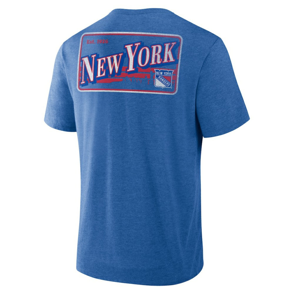 New York Rangers Fanatics Fan Lanes Tri-Blend T-Shirt - Heather Blue | Fanatics on sale
