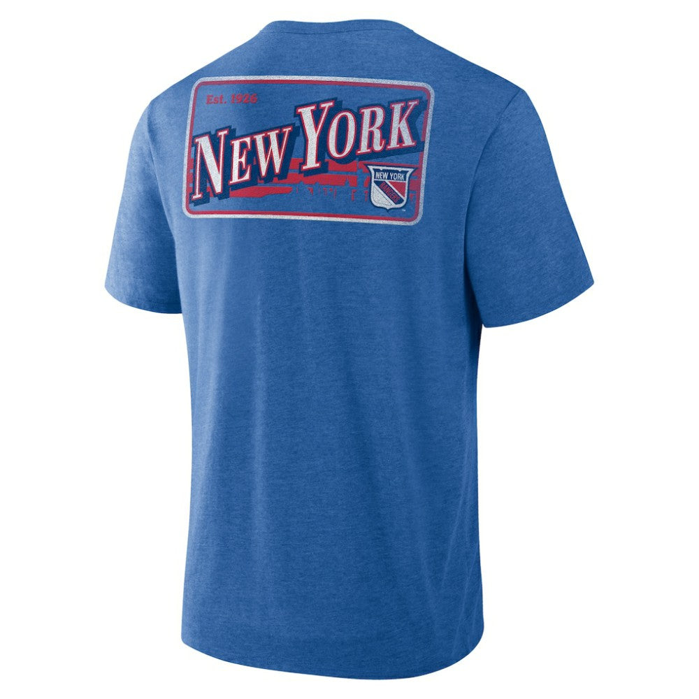 New York Rangers Fanatics Fan Lanes Tri-Blend T-Shirt - Heather Blue | Fanatics discount