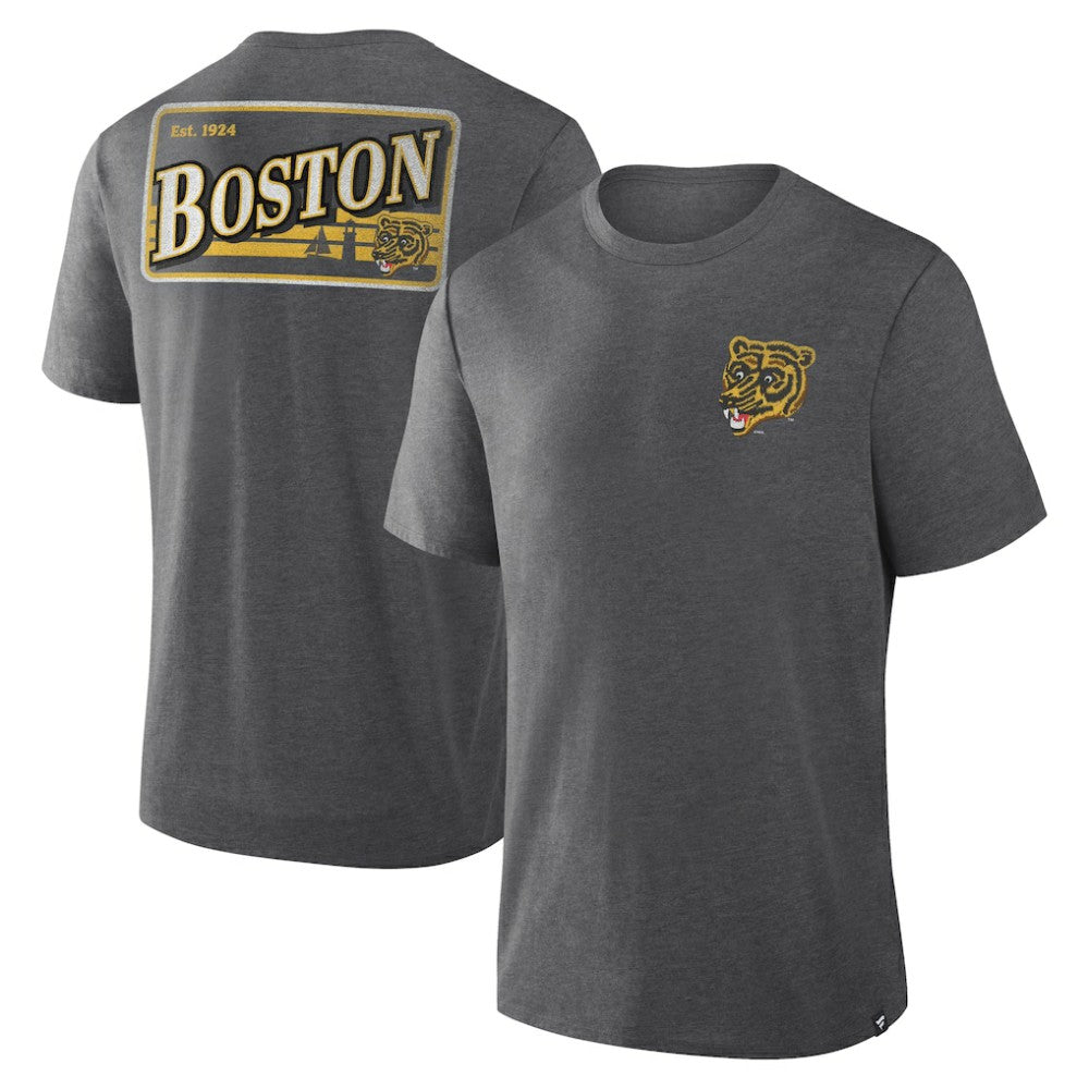Boston Bruins Fanatics Fan Lanes Tri-Blend T-Shirt - Heather Charcoal | Fanatics discount