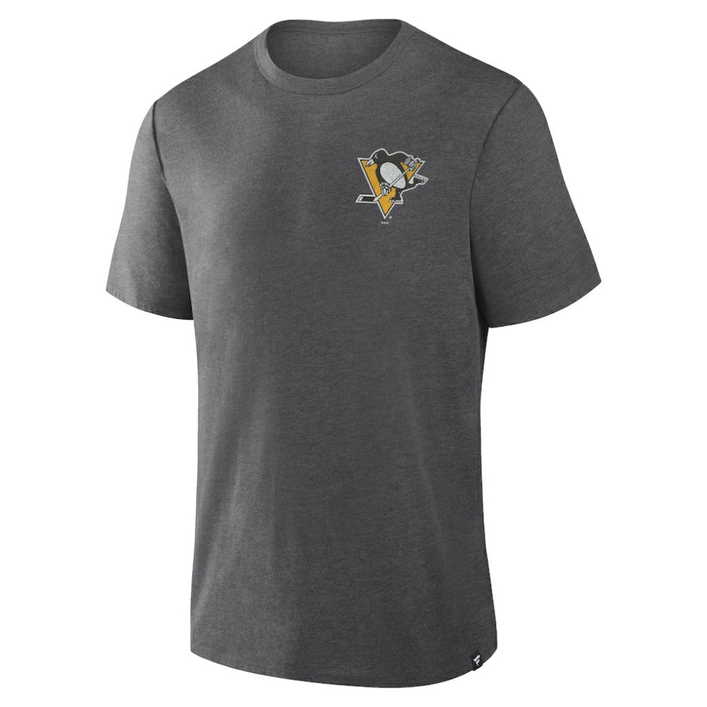 Pittsburgh Penguins Fanatics Fan Lanes Tri-Blend T-Shirt - Heather Charcoal | Fanatics Clearance