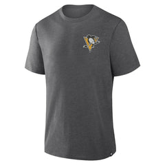 Pittsburgh Penguins Fanatics Fan Lanes Tri-Blend T-Shirt - Heather Charcoal | Fanatics Clearance