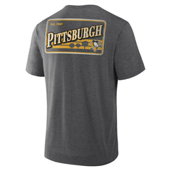 Pittsburgh Penguins Fanatics Fan Lanes Tri-Blend T-Shirt - Heather Charcoal | Fanatics Clearance
