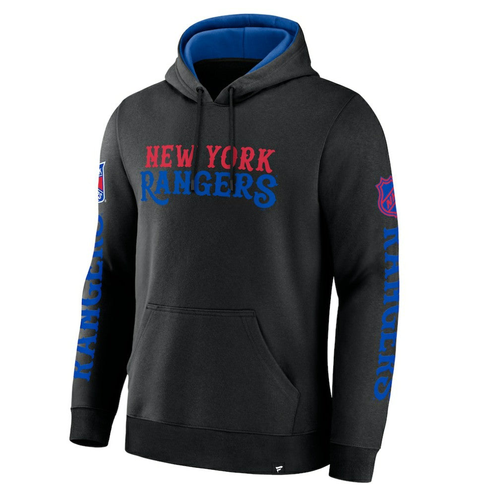 New York Rangers Fanatics Big City Legacy Fleece Pullover Hoodie - Black | Fanatics Clearance