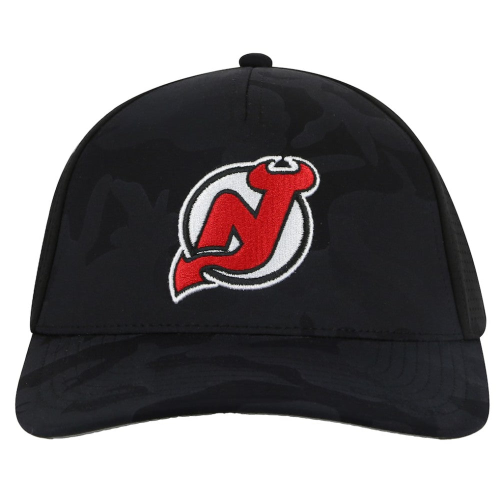 New Jersey Devils American Needle Valin Camo Super Tech Vented Adjustable Hat - Black | NHL discount