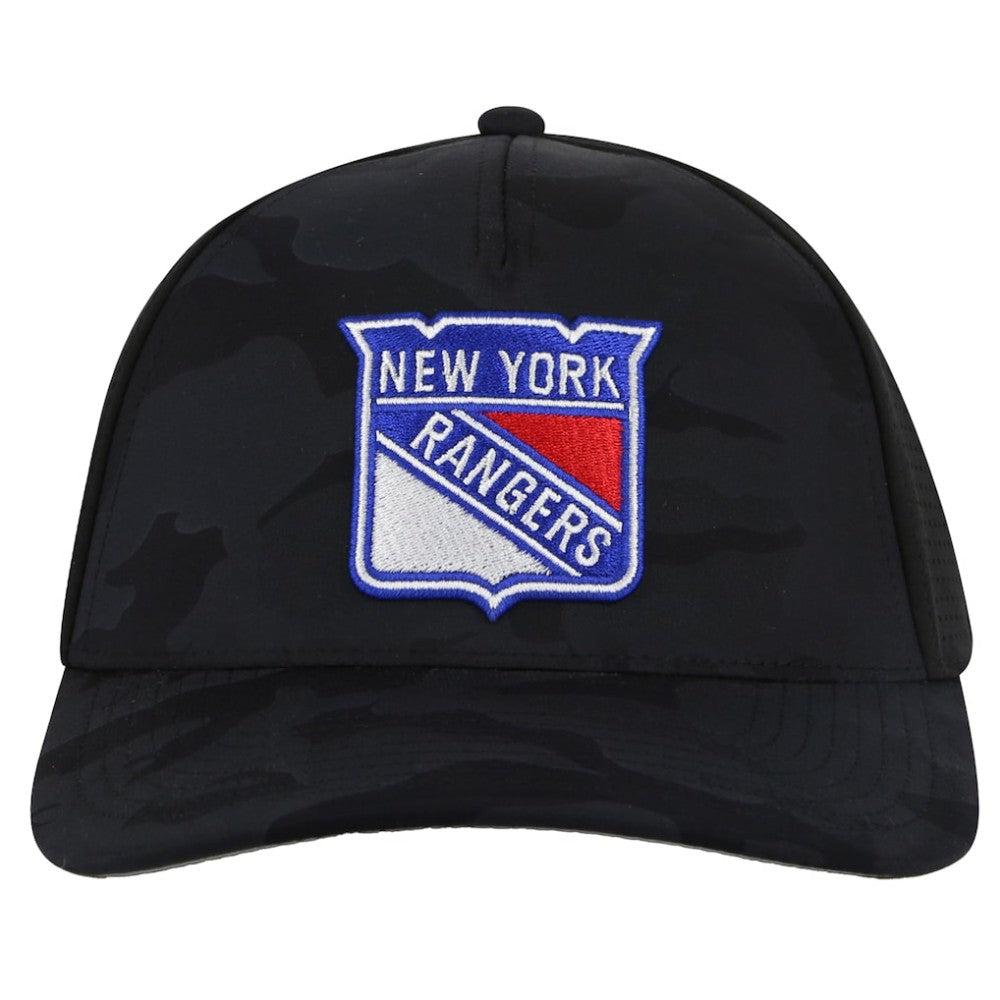 New York Rangers American Needle Valin Camo Super Tech Vented Adjustable Hat - Black | NHL discount