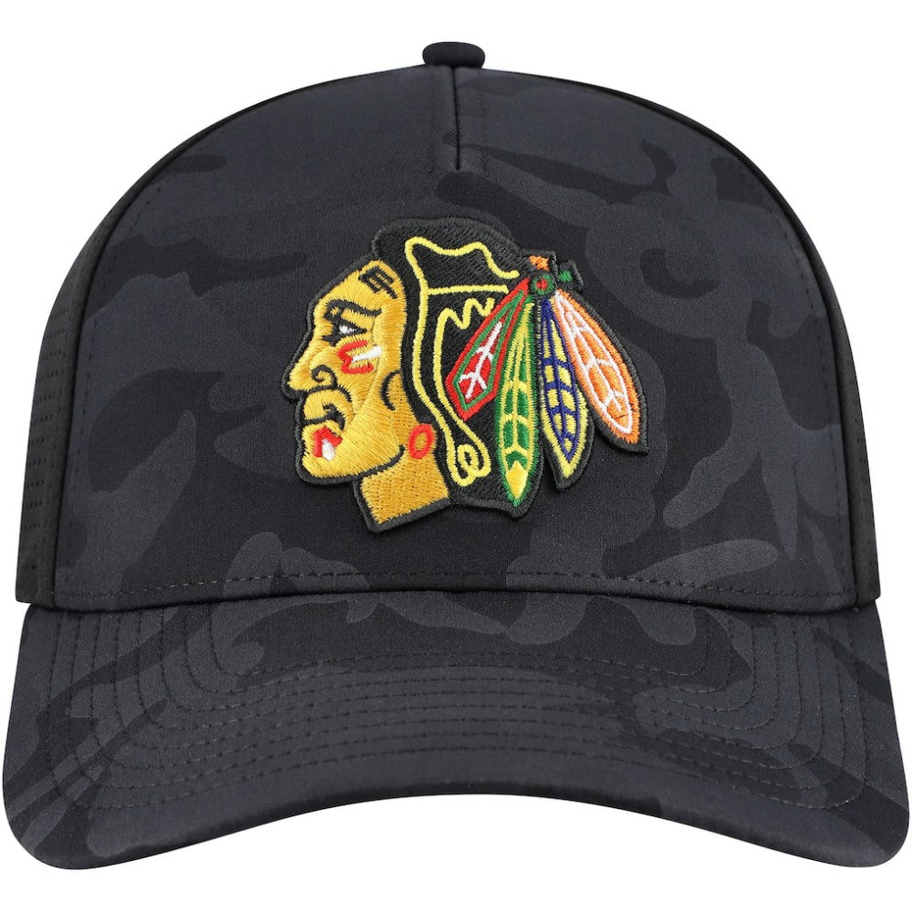 Chicago Blackhawks American Needle Valin Camo Super Tech Vented Adjustable Hat - Black | NHL sale