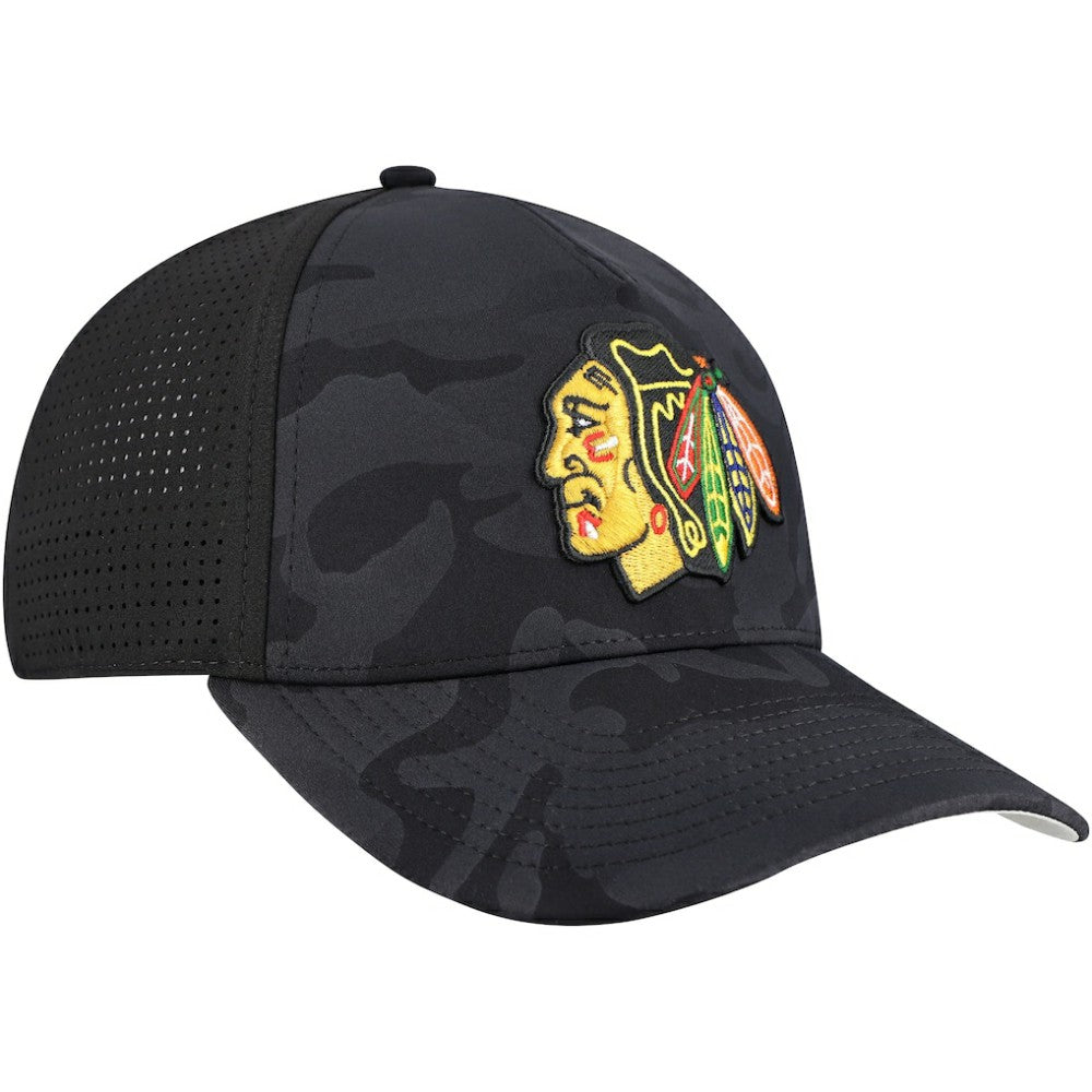 Chicago Blackhawks American Needle Valin Camo Super Tech Vented Adjustable Hat - Black | NHL sale