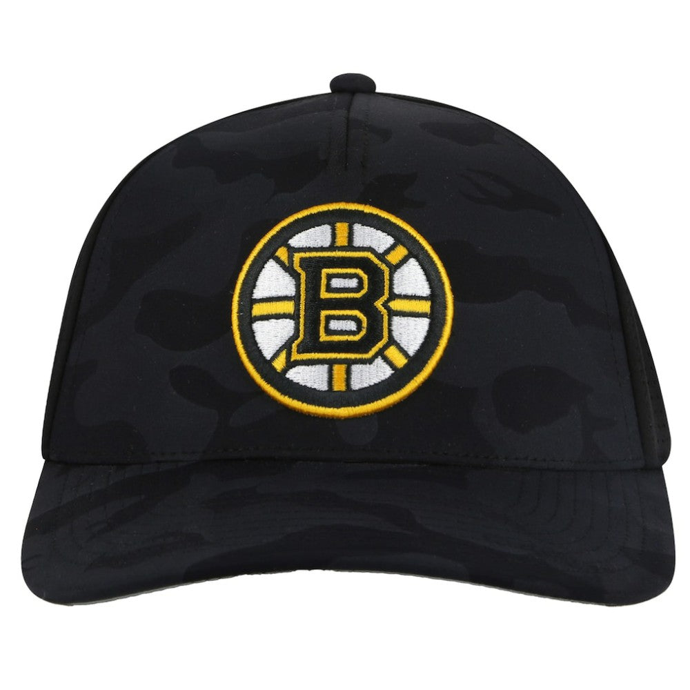Boston Bruins American Needle Valin Camo Super Tech Vented Adjustable Hat - Black | NHL Clearance