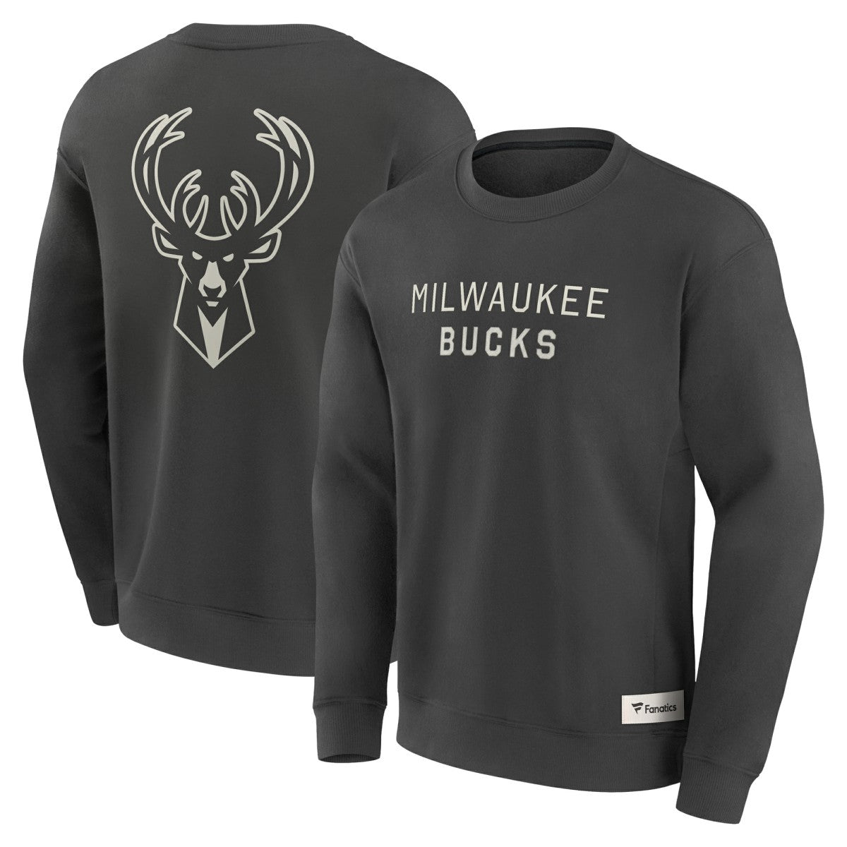 Fanatics Milwaukee Bucks Elements Future Ground Lettering Pullover Sweatshirt Gray