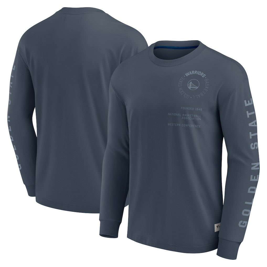 Fanatics Golden State Warriors Elements Future Ground Tonal Info Long Sleeve T-Shirt Blue