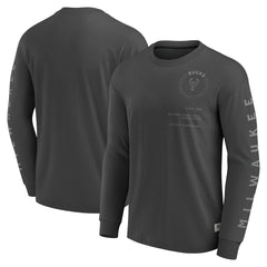 Fanatics Milwaukee Bucks Elements Future Ground Tonal Info Long Sleeve T-Shirt Gray