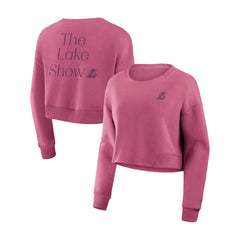 Fanatics Los Angeles Lakers Women's Studio Tri-Blend Cropped Pullover Sweatshirt Pink