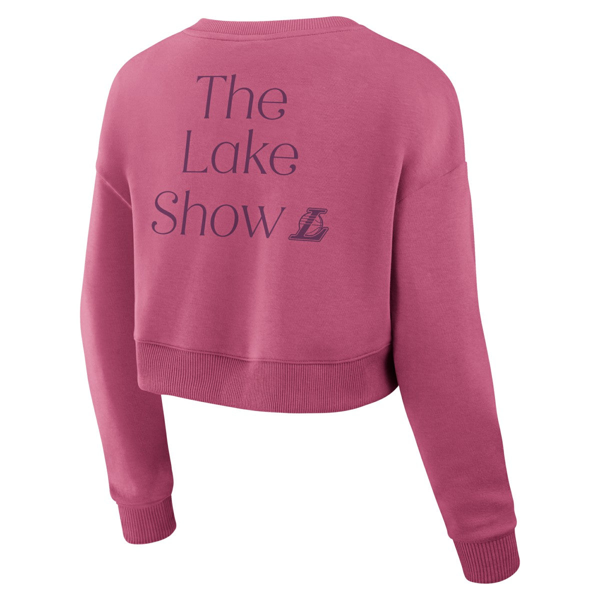 Fanatics Los Angeles Lakers Women's Studio Tri-Blend Cropped Pullover Sweatshirt Pink