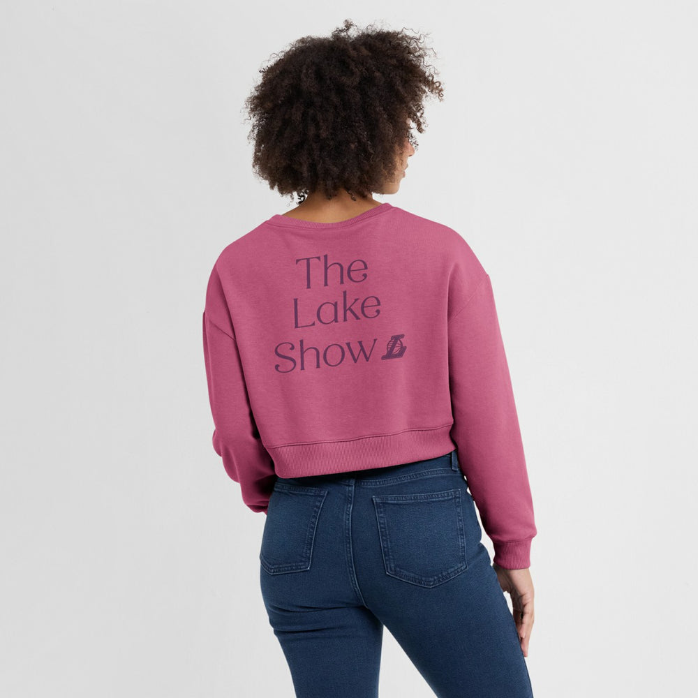Fanatics Los Angeles Lakers Women's Studio Tri-Blend Cropped Pullover Sweatshirt Pink