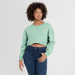 Fanatics New York Knicks Women's Studio Tri-Blend Cropped Pullover Sweatshirt Mint