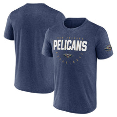 New Orleans Pelicans Logo Athletic Block Practice Performance T-Shirt Heather Navy
