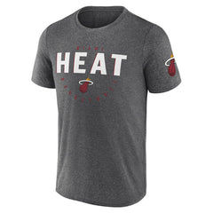 Miami Heat Logo Athletic Block Practice Performance T-Shirt Heather Charcoal