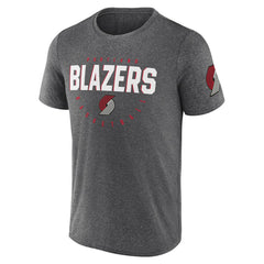 Portland Trail Blazers Logo Athletic Block Practice Performance T-Shirt Heather Charcoal