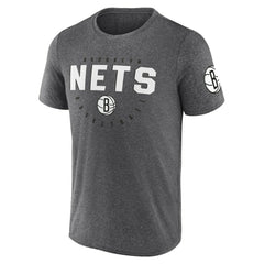Brooklyn Nets Logo Athletic Block Practice Performance T-Shirt Heather Charcoal