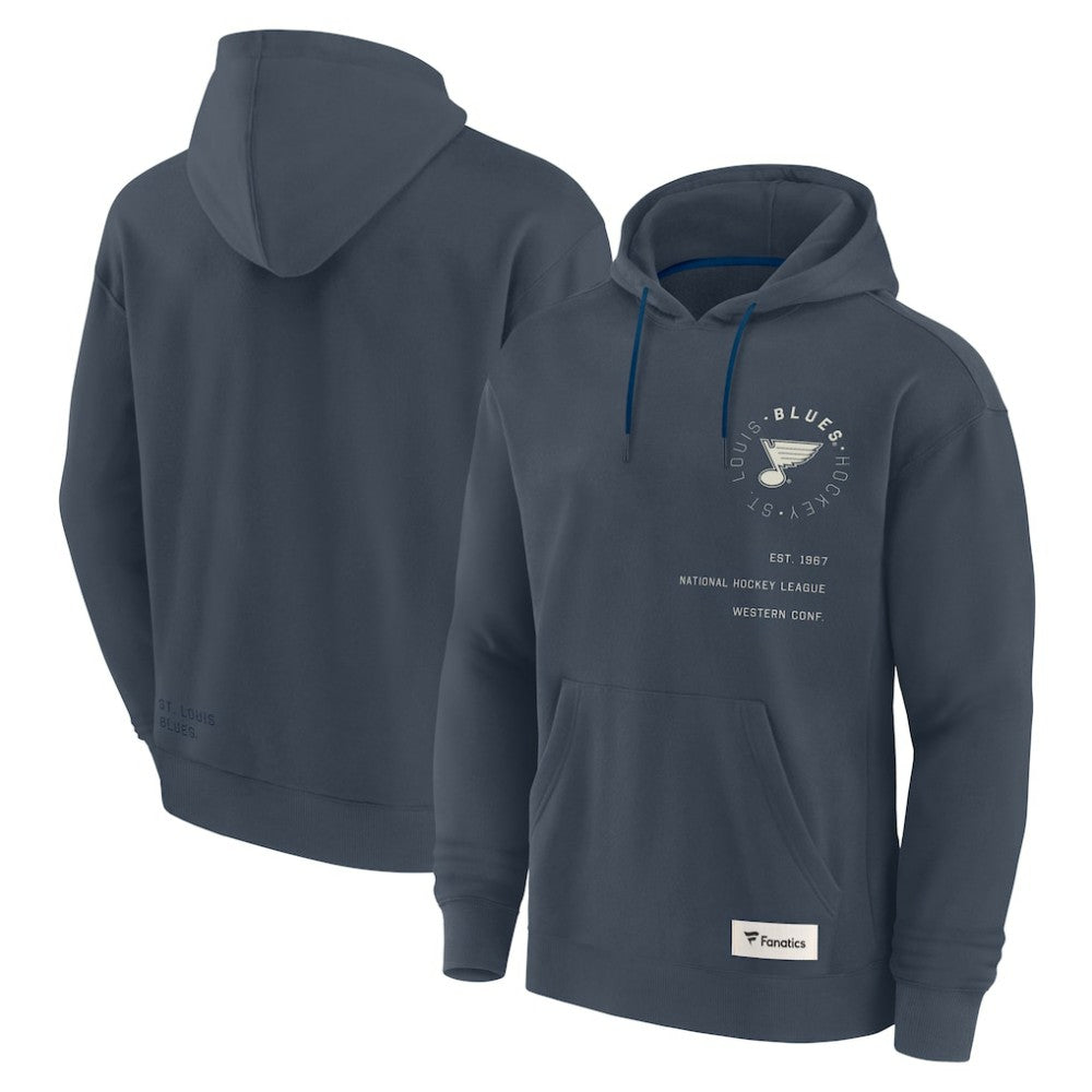 St. Louis Blues Fanatics Future Ground Info Pullover Hoodie - Navy | Fanatics Lifestyle