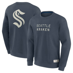 Seattle Kraken Fanatics Elements Future Ground Lettering Pullover Sweatshirt - Blue | Fanatics Clearance