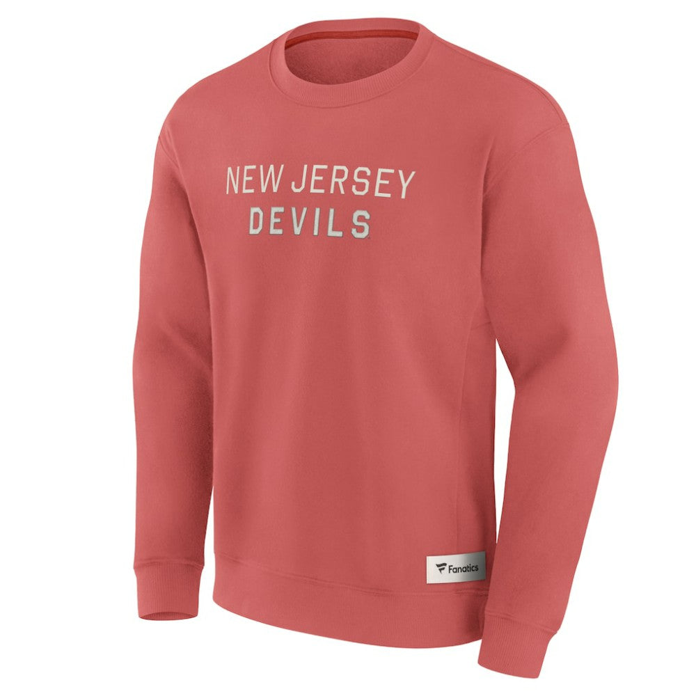 New Jersey Devils Fanatics Elements Future Ground Lettering Pullover Sweatshirt - Red | Fanatics Lifestyle