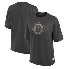 Boston Bruins Fanatics Women's Oversized Elements Raw Edge Future Ground T-Shirt - Charcoal | Fanatics on sale