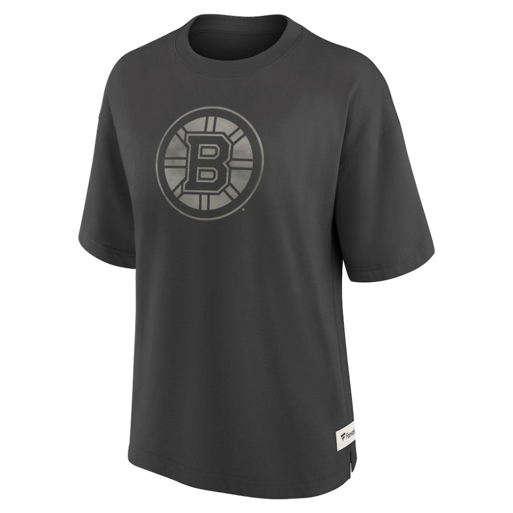 Boston Bruins Fanatics Women's Oversized Elements Raw Edge Future Ground T-Shirt - Charcoal | Fanatics on sale