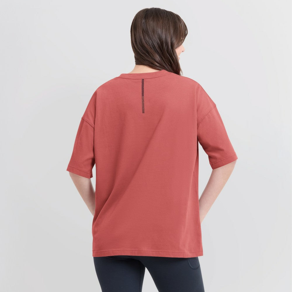 Chicago Blackhawks Fanatics Women's Oversized Elements Raw Edge Future Ground T-Shirt - Red | Fanatics Lifestyle
