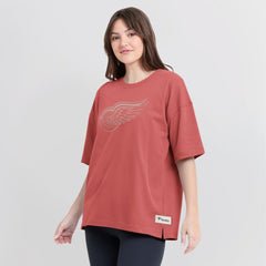 Detroit Red Wings Fanatics Women's Oversized Elements Raw Edge Future Ground T-Shirt - Red | Fanatics online