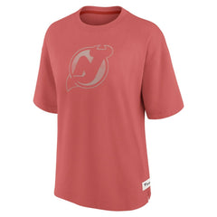 New Jersey Devils Fanatics Women's Oversized Elements Raw Edge Future Ground T-Shirt - Red | Fanatics discount