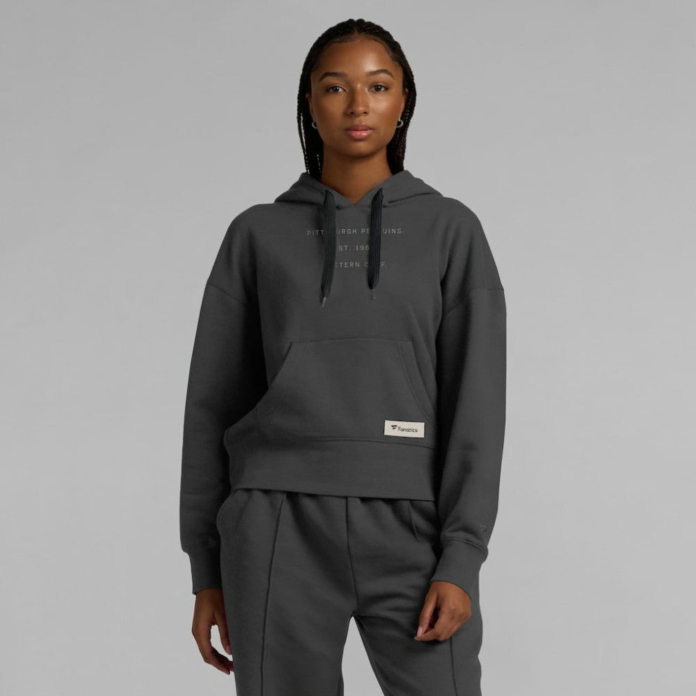 Pittsburgh Penguins Fanatics Women's Elements Future Ground Subtle Tonal Pullover Hoodie - Charcoal | Fanatics sale
