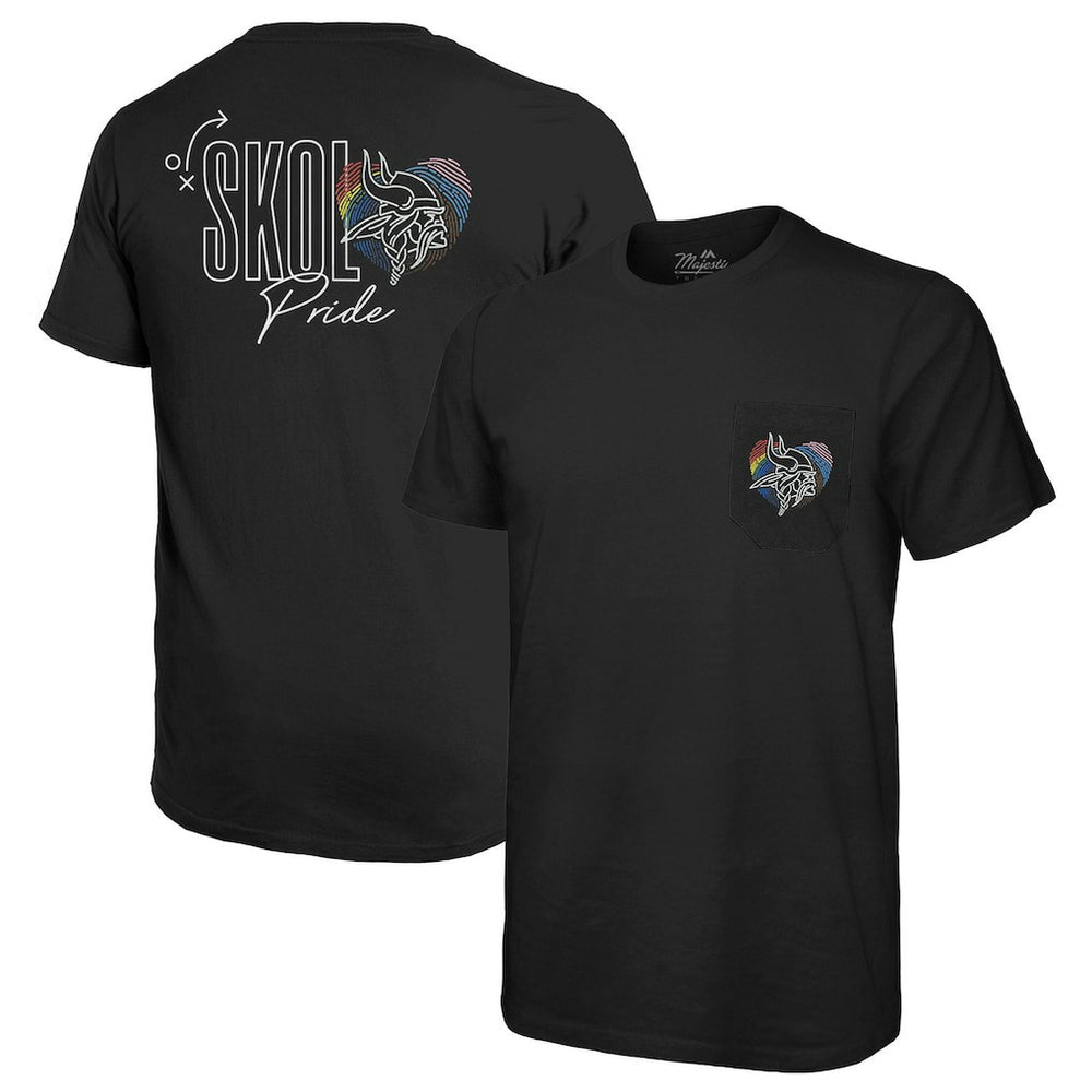 Minnesota Vikings Majestic Threads Pride Pocket T-Shirt - Black - NFL
