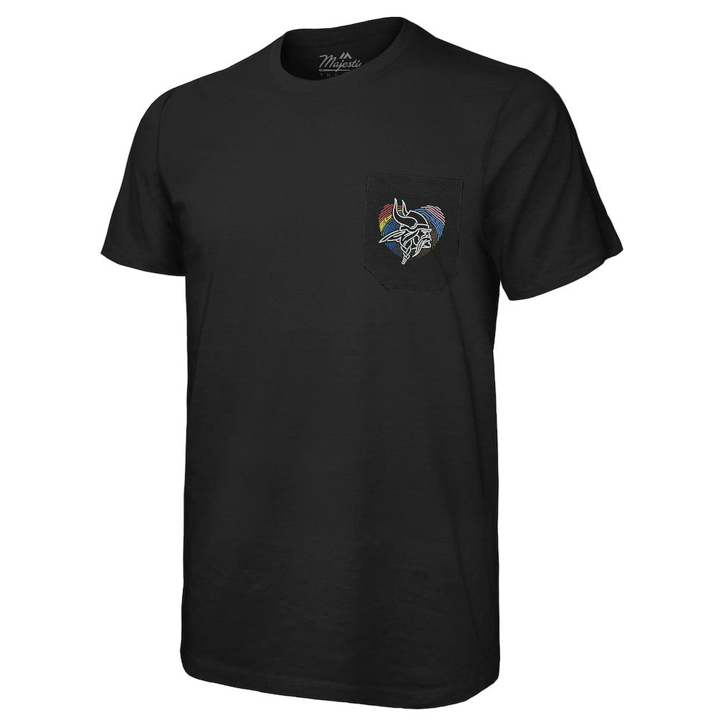 Minnesota Vikings Majestic Threads Pride Pocket T-Shirt - Black - NFL
