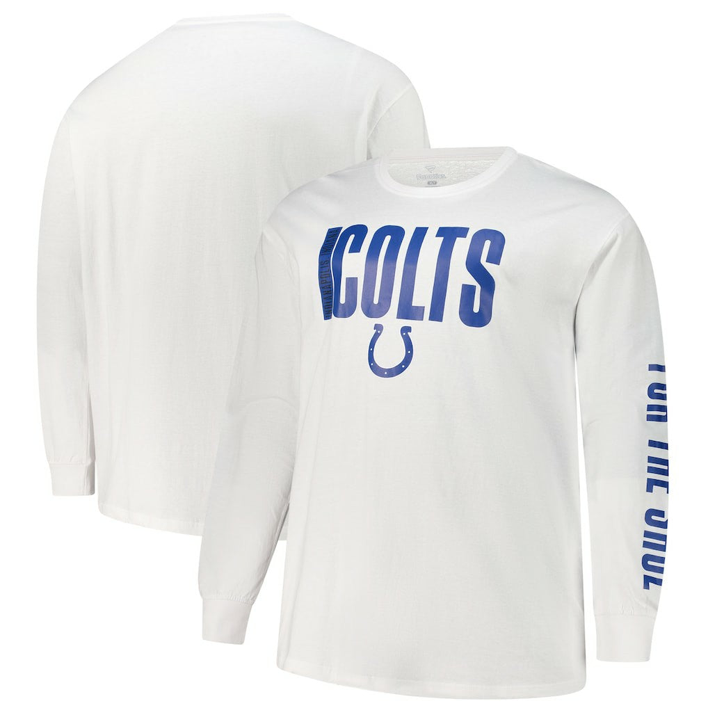 Indianapolis Colts Big & Tall Vision Long Sleeve T-Shirt - White - Fanatics