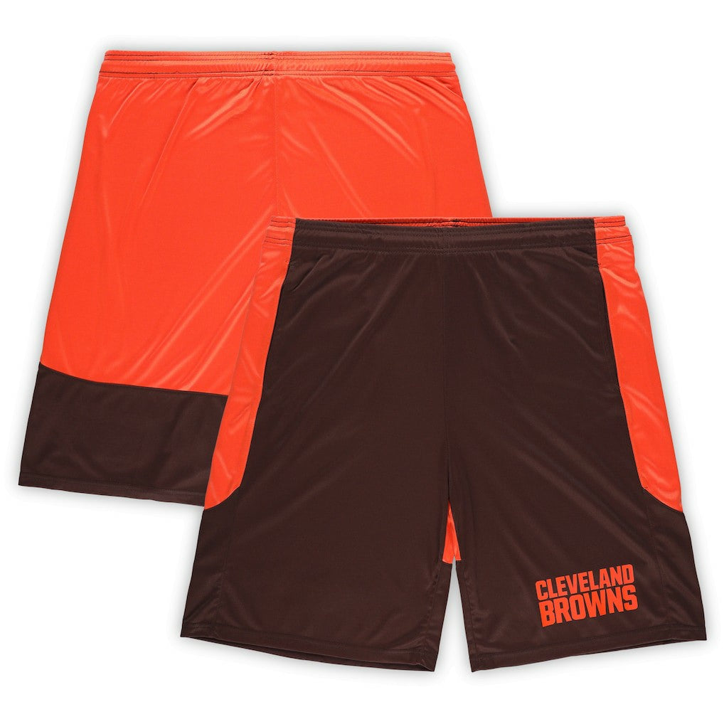 Cleveland Browns Big & Tall Launch Shorts - Brown/Orange - Fanatics
