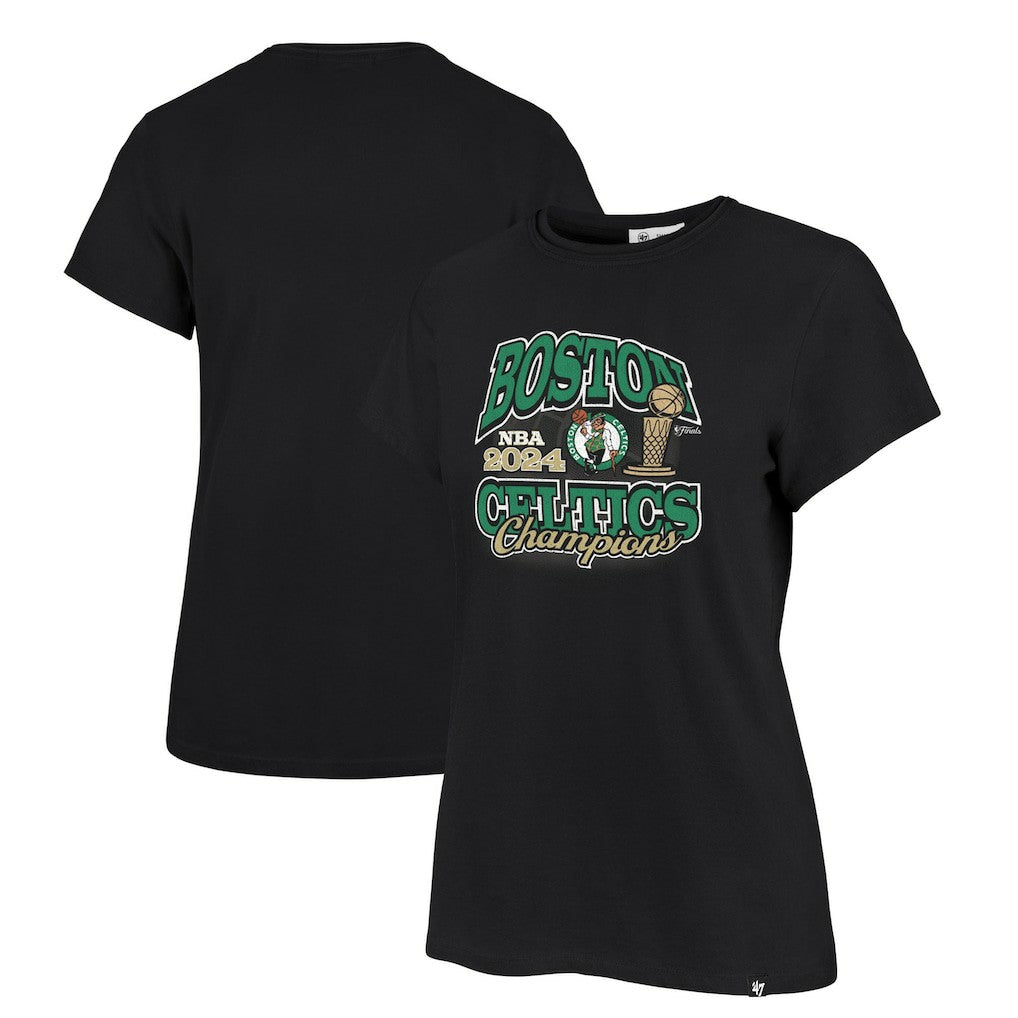 47 brand Boston Celtics '47 Women's 2024 NBA Finals Champions Plus Size Trophy Franklin T-Shirt Black