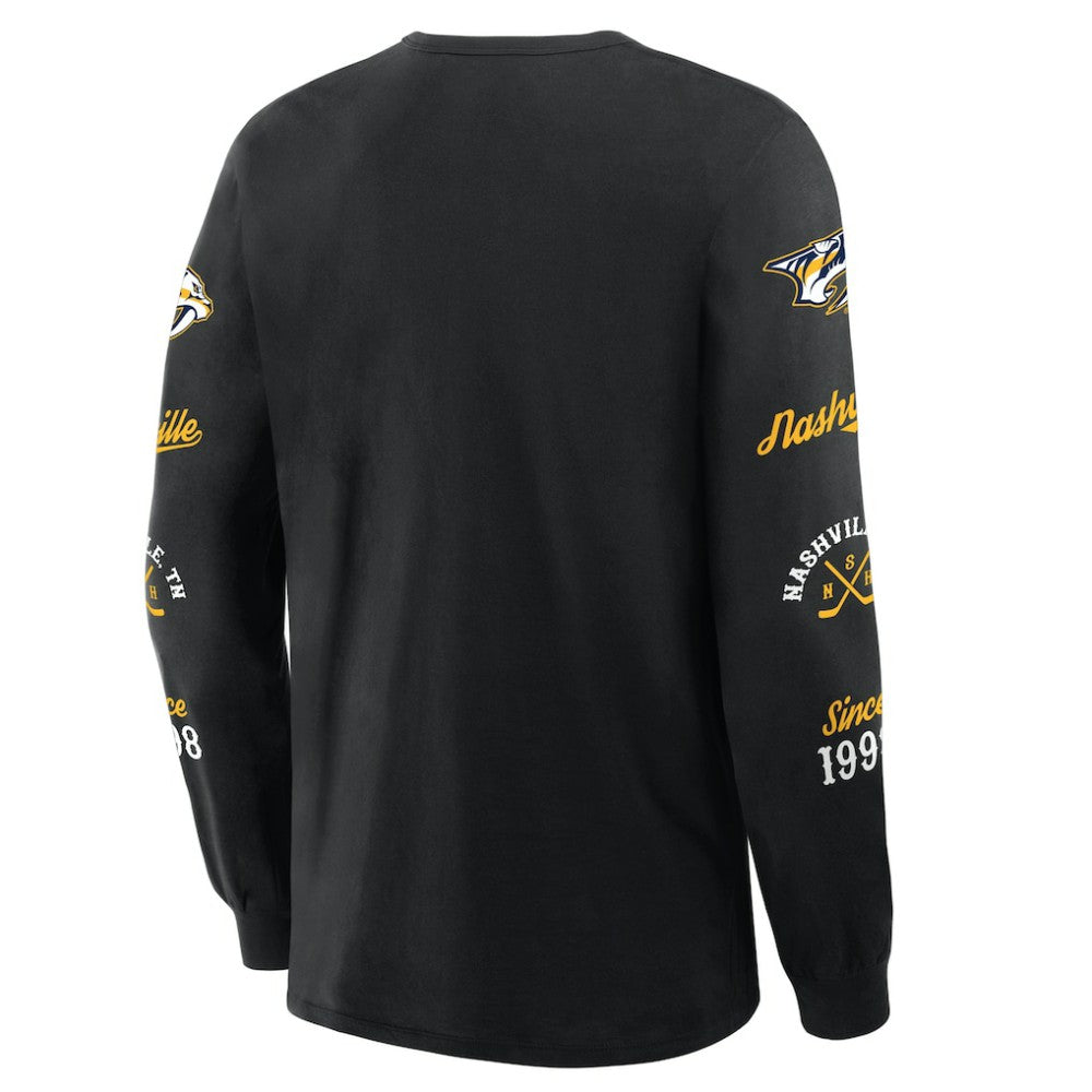 Nashville Predators Fanatics Boxed In Legacy Long Sleeve T-Shirt - Black | Fanatics Lifestyle