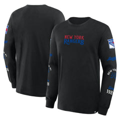 New York Rangers Fanatics Boxed In Legacy Long Sleeve T-Shirt - Black | Fanatics Clearance