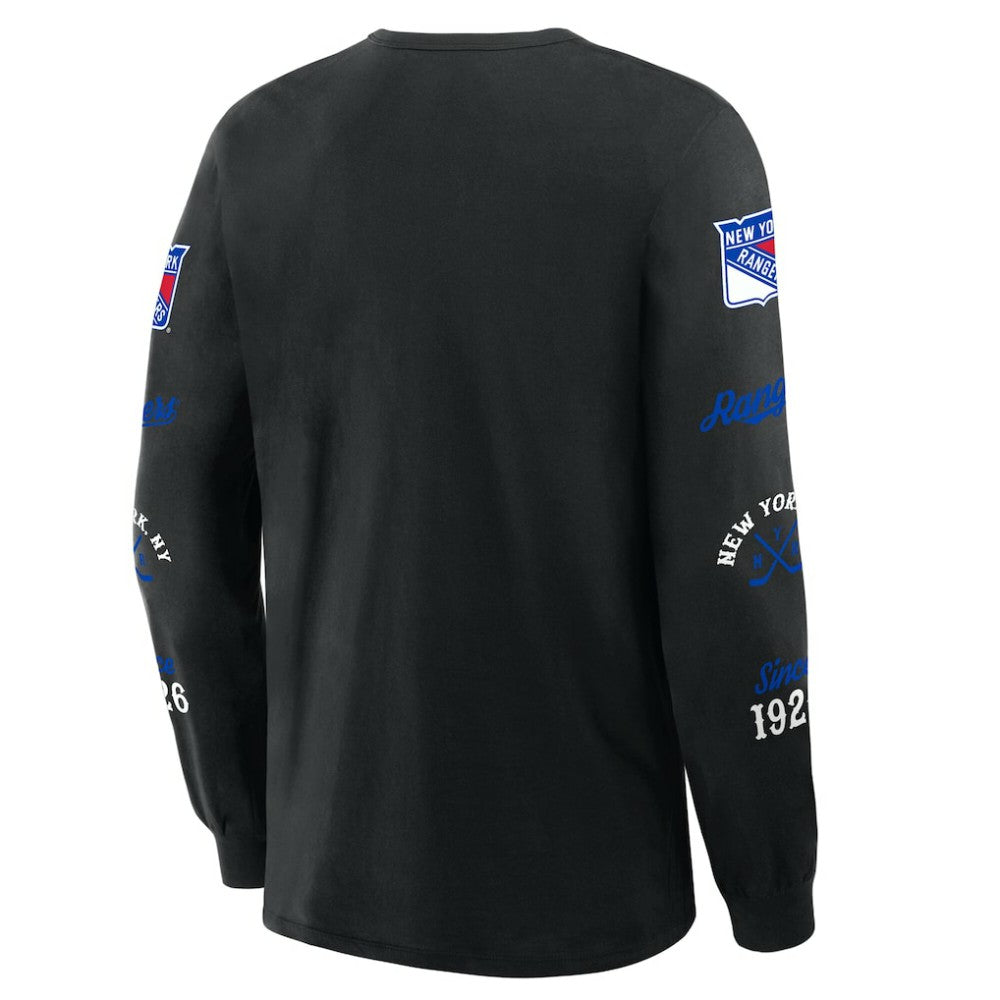 New York Rangers Fanatics Boxed In Legacy Long Sleeve T-Shirt - Black | Fanatics Clearance