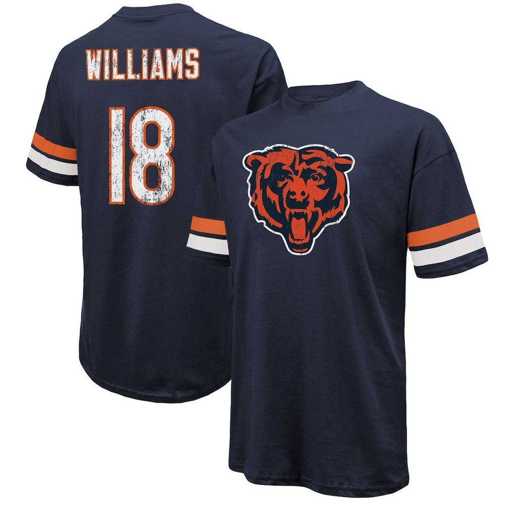 Caleb Williams Chicago Bears Majestic Threads Name & Number Oversize Fit T-Shirt - Navy - NFL