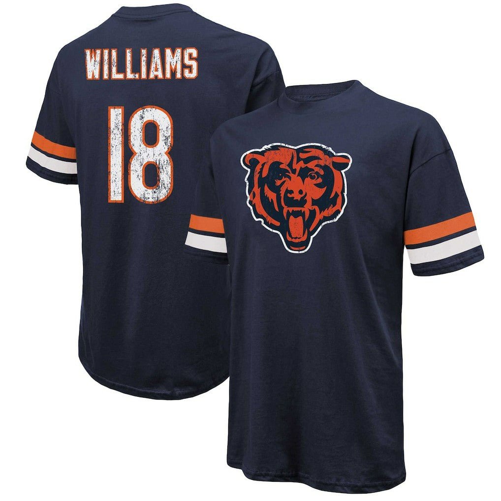 Caleb Williams Chicago Bears Majestic Threads Name & Number Oversize Fit T-Shirt - Navy - NFL