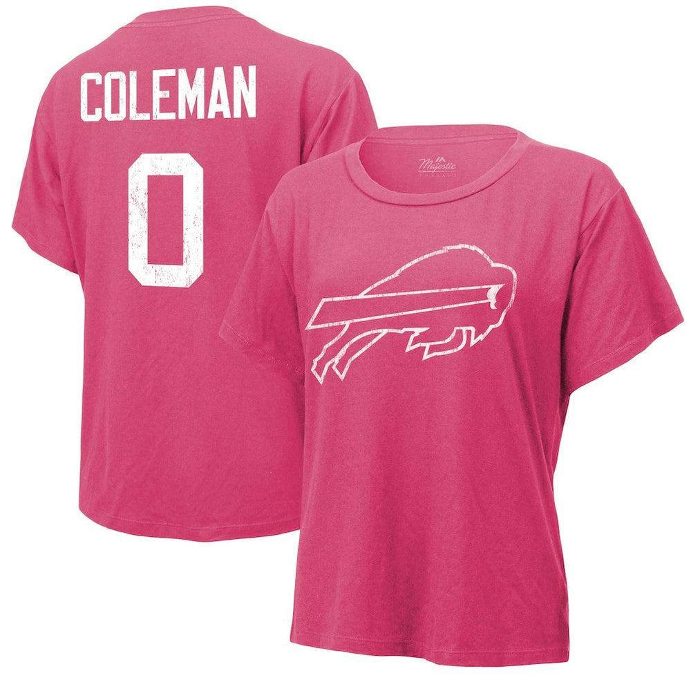 Keon Coleman Buffalo Bills Majestic Threads Women's Name & Number T-Shirt - Pink - NFL