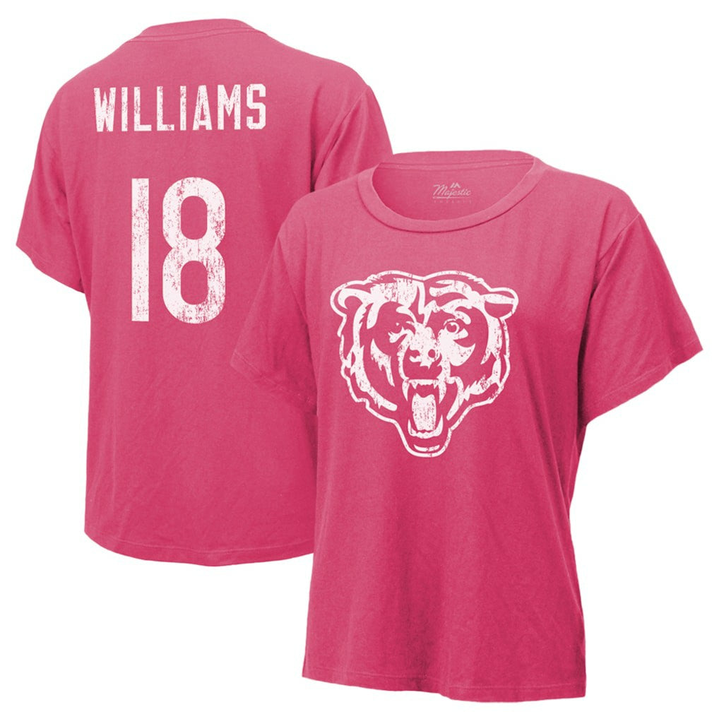 Caleb Williams Chicago Bears Majestic Threads Women's Name & Number T-Shirt - Pink - NFL