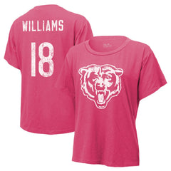 Caleb Williams Chicago Bears Majestic Threads Women's Name & Number T-Shirt - Pink - NFL