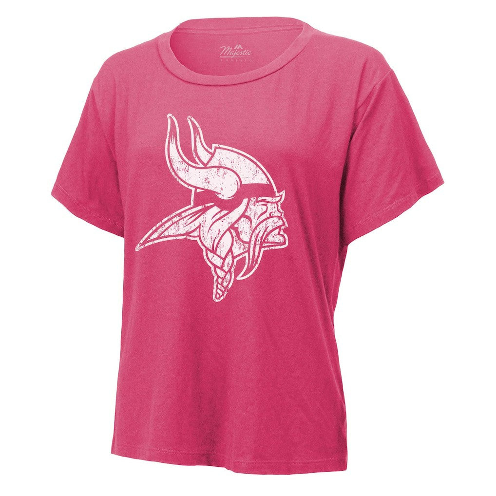 J.J. McCarthy Minnesota Vikings Majestic Threads Women's Name & Number T-Shirt - Pink - NFL