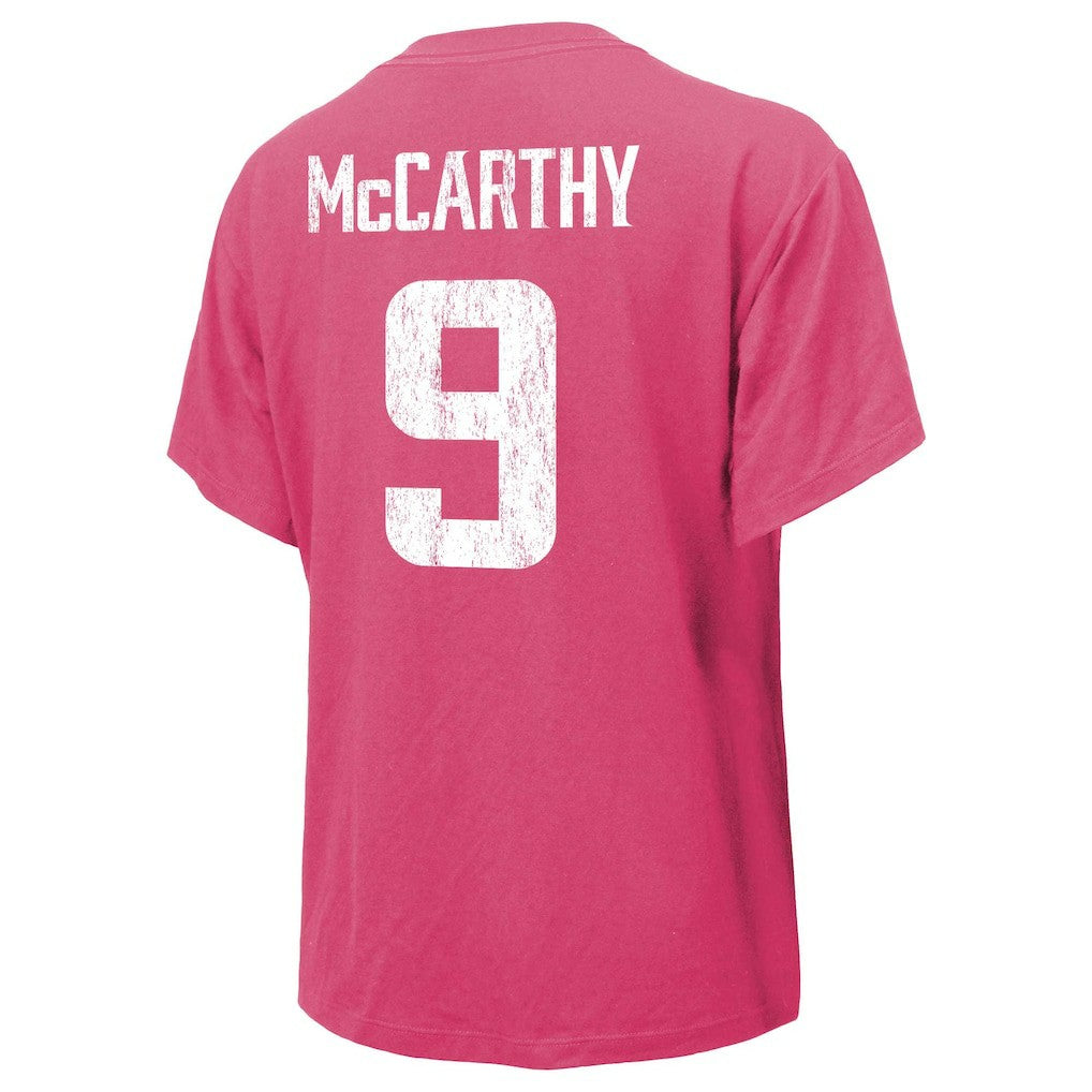 J.J. McCarthy Minnesota Vikings Majestic Threads Women's Name & Number T-Shirt - Pink - NFL