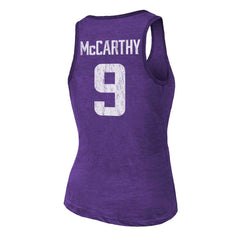 J.J. McCarthy Minnesota Vikings Majestic Threads Women's Name & Number Tri-Blend Scoop Neck Tank Top - Purple - NFL