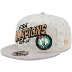 New Era Boston Celtics 2024 NBA Finals Champions Locker Room 9FIFTY Snapback Hat Cream
